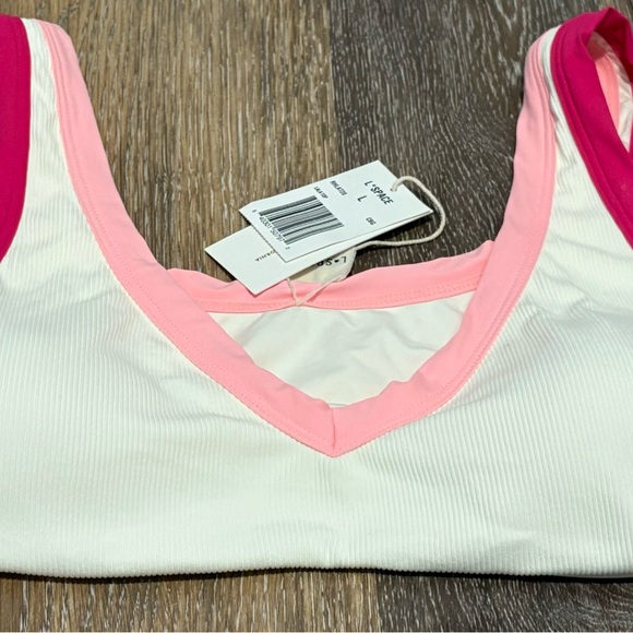 L*Space Ribbed Lala Bikini Top Size Large in Crystal Pink-Bougainvillea - Picture 4 of 4